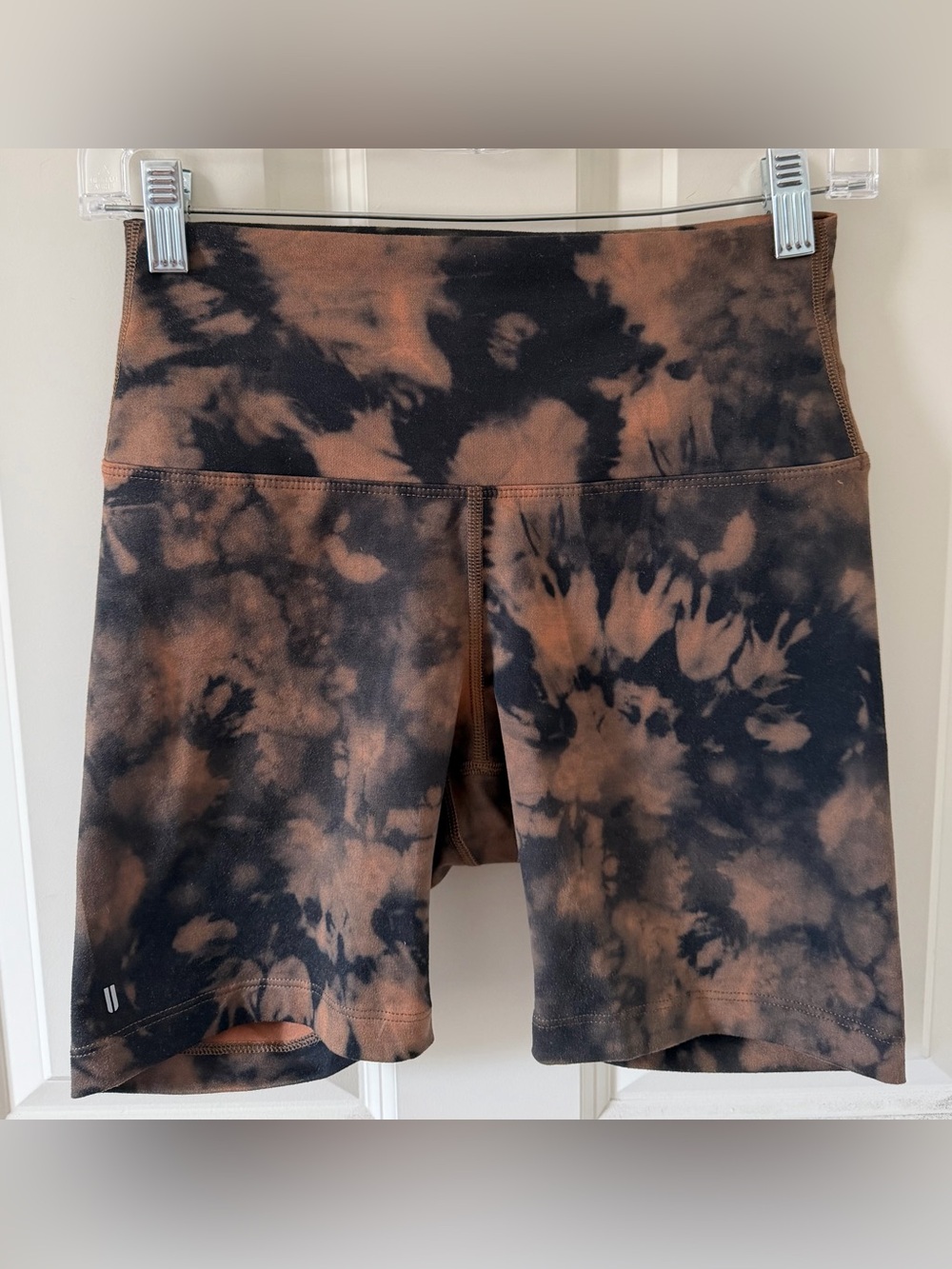 Nobull High Waist Tie Dye Shorts, Brown/Black, Size Small